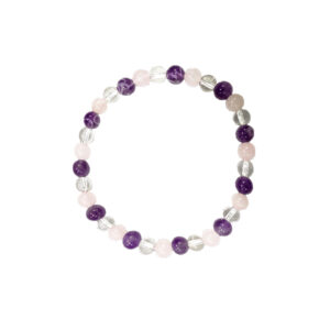 Crystal Quartz, Rose Quartz and Amethyst Bracelet