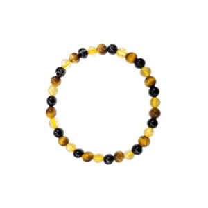 Citrine, Tiger Eye and Black Tourmaline Bracelet