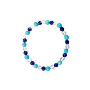 Crystal Quartz, Lapis Lazuli and Turquoise Bracelet