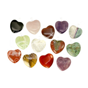 PENDANT - HEART MIXED STONES (SET OF 24) 0.75"
