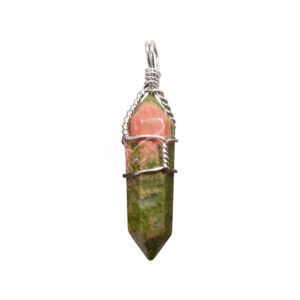 Unakite Wire Wrap Pendant (Pack of 5)