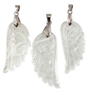 Crystal Quartz Angel Wing Pendant
