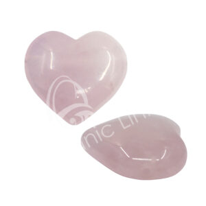 Rose Quartz Puffed Heart Pendant with Side Hole