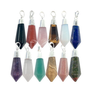 Mixed Stones Diamond Shape Pendant (Set of 12)