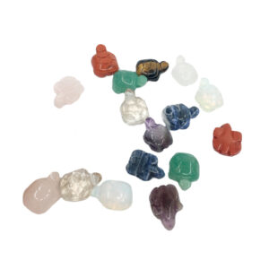 Mixed Stones Carving Turtle Pendant