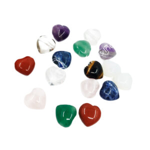 Mixed Stones Carving Puffed Heart Pendant