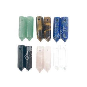 Mixed Stones Point with 2 mm Hole Pendant 1.25"