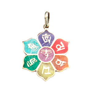 Chakra Lotus Flower OM Mani Padme Hum Pendant