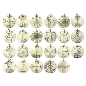 PENDANT - BONE NORSE RUNE (SET OF 23) 1.25"DIA.