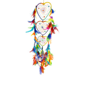 Rainbow Triple Heart Dreamcatcher