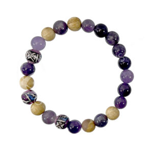 Palo Santo and Amethyst Elastic Bracelet