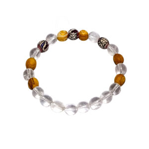 Palo Santo and Crystal Quartz Elastic Bracelet