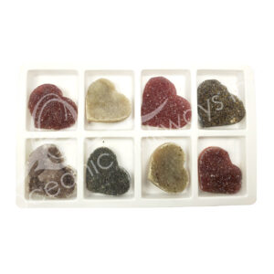 (CLOSE OUT) HEART - AMETHYST, RAINBOW C NOT POLISHED (8-15 PCS/TRAY) 1.25-1.75"