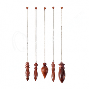 Mixed Acacia Wood Shapes Pendulum with Plain Chain