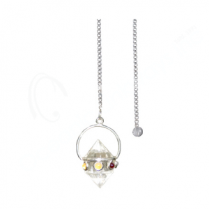 Crystal Quartz Dowsing Point Pendulum with Plain Chain
