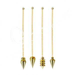 Mixed Metal Gold Shapes Pendulum with Plain Chain
