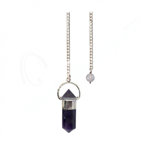 Amethyst Point with Pyramid Pendulum with Plain Chain