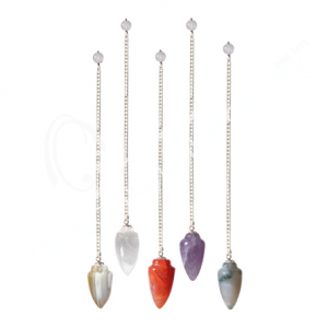 Mixed Stones A Teardrop Pendulum with Plain Chain