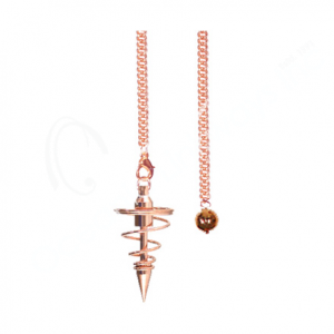 Copper Plated Spiral Pendulum with Plain Chain