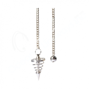 Silver Plated Spiral Pendulum with Plain Chain