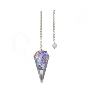 Lapis Lazuli in Orgone Hexagonal Pendulum with Plain Chain