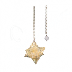 Citrine in Orgone Merkaba Pendulum with Plain Chain