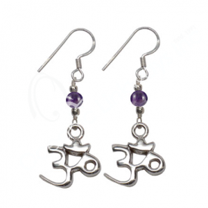 Amethyst OM Sterling Silver Earrings
