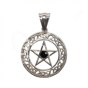 Black Obsidian Pentacle Sterling Silver Pendant