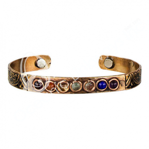 Chakra Stones with Magnets Copper Bracelet