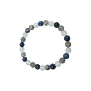 Aquamarine, Dumortierite and Labradorite Bracelet (6-6.5 mm)