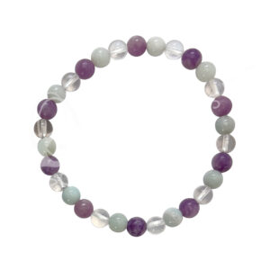 Amazonite, Crystal Quartz & Lepidolite Bracelet (6-6.5 mm)