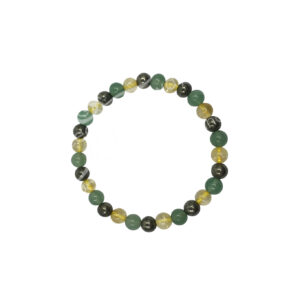 Pyrite, Citrine and Green Aventurine Bracelet (6-6.5 mm)