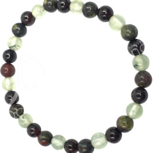 Garnet, Dragonblood Jasper and Prehnite Bracelet (6-6.5 mm)