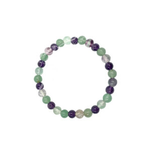Green Aventurine, Fluorite and Amethyst Bracelet (6-6.5 mm)