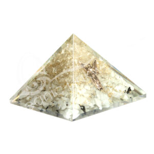 Orgone Rainbow Moonstone and Crystal Quartz Pyramid Archangel Gabriel