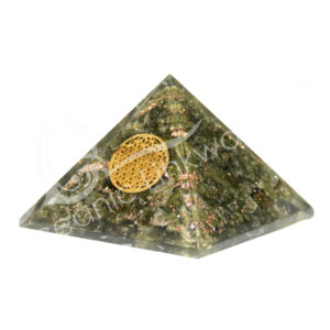 Epidote in Orgone with Flower of Life Pyramid