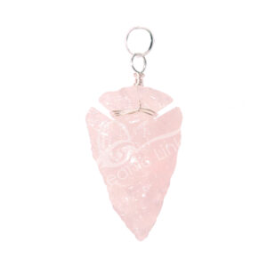 Rose Quartz Arrowhead Wire Wrap Pendant (Pack of 5)