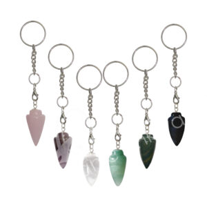 Mixed Stones Teardrop Keychain (Set of 6)