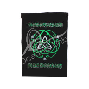 Black Velvet bag with Embroidery Triquetra (Pack of 5)