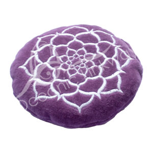 Purple Velvet Cushion with Embroidery Lotus Flower