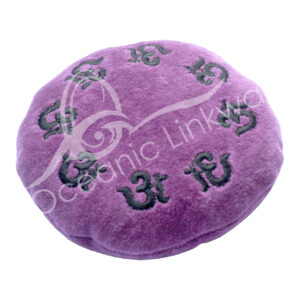 Purple Velvet Cushion with Embroidery OM Symbols