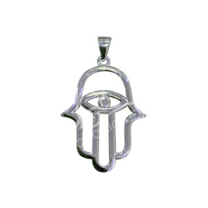 Hand of Fatima with Protection Eye Sterling Silver Pendant