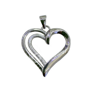 Double Sided Heart Sterling Silver Pendant