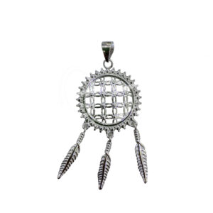 Flower of Life Dreamcatcher Sterling Silver Pendant