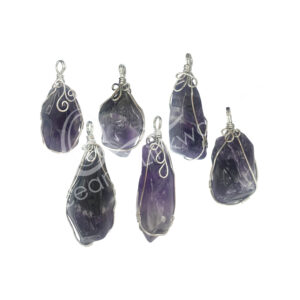 Amethyst Wire Wrap Pendant (pack of 6)
