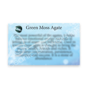 (CLOSE OUT) MARKETING CARD - AGATE, GREEN MOSS AGATE (PK 50) 2x3"