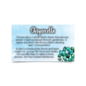 (CLOSE OUT) MARKETING CARD - CHRYSOCOLLA (PK 50) 2x3"