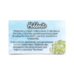 (CLOSE OUT) MARKETING CARD - HIDDENITE (PK 50) 2x3"