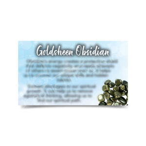 (CLOSE OUT) MARKETING CARD - OBSIDIAN, GOLDEN SHEEN (PK 50) 2x3"