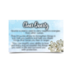 (CLOSE OUT) MARKETING CARD - CRYSTAL QUARTZ (PK 50) 2x3"